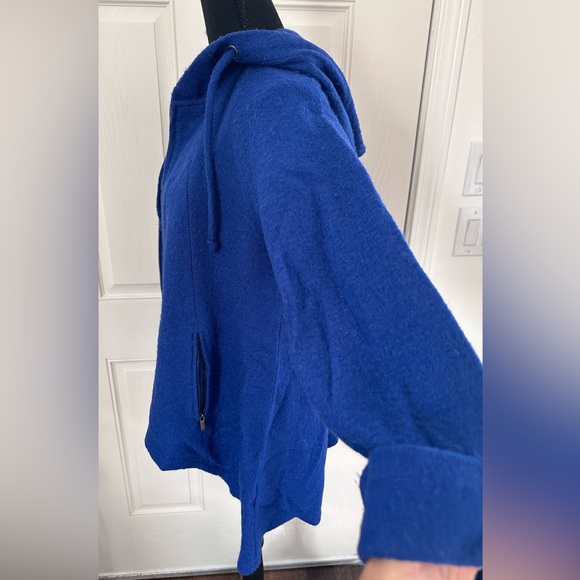 For Cynthia Mediterranean Blue Swing Hoodie Sweater Coat - Picture 4 of 8